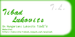 tibad lukovits business card